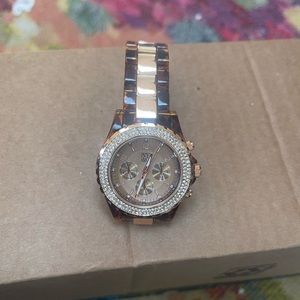 NY&Co Fashion Watch / Rose Gold with Tortoise shell on link band